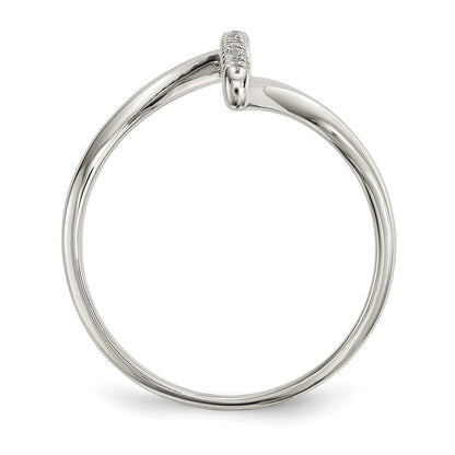Sterling Silver Cz Bar Ring