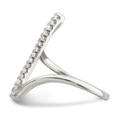 Sterling Silver Cz Bar Ring