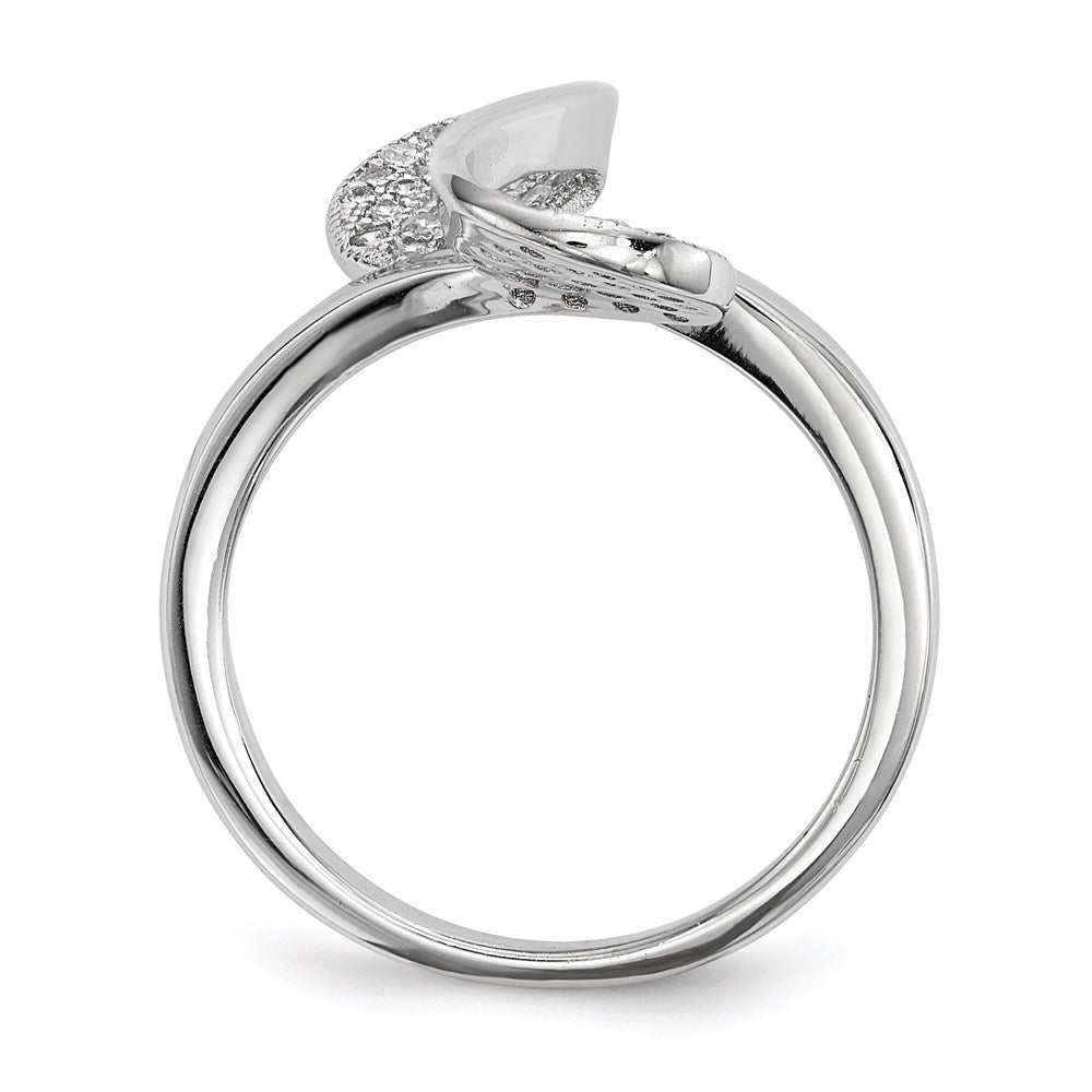 Sterling Silver Rhodium Plated Cz Ring