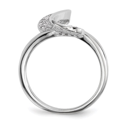 Sterling Silver Rhodium Plated Cz Ring