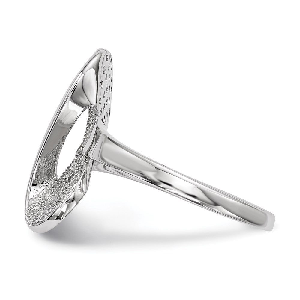 Sterling Silver Rhodium Plated Cz Ring
