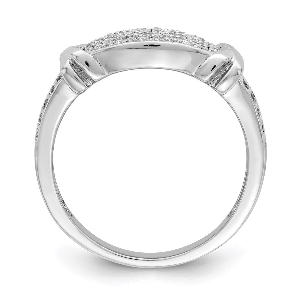 Sterling Silver Rhodium Plated Cz Ring