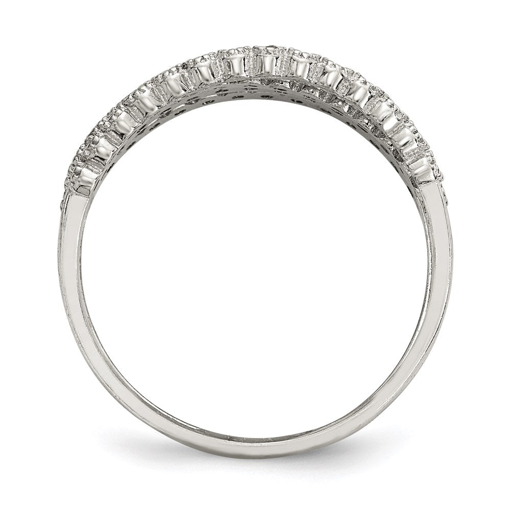 Sterling Silver Stackable Set Of 5 Cz Rings