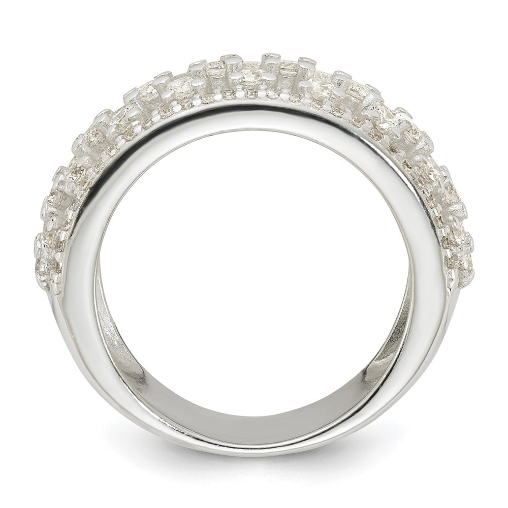 Sterling Silver Polished Cz Ring