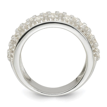 Sterling Silver Polished Cz Ring