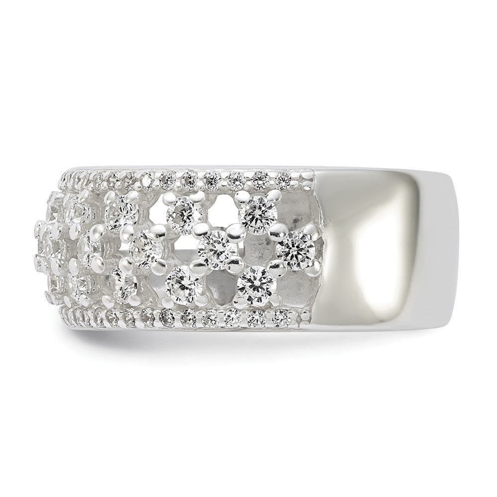 Sterling Silver Polished Cz Ring