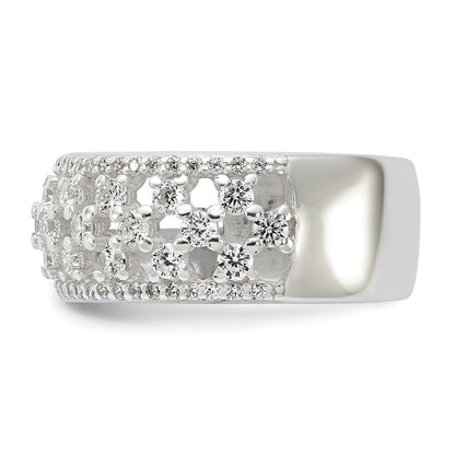 Sterling Silver Polished Cz Ring