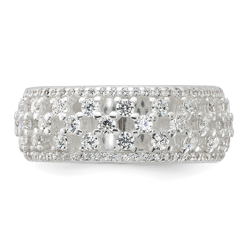 Sterling Silver Polished Cz Ring
