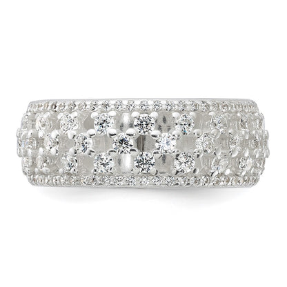 Sterling Silver Polished Cz Ring