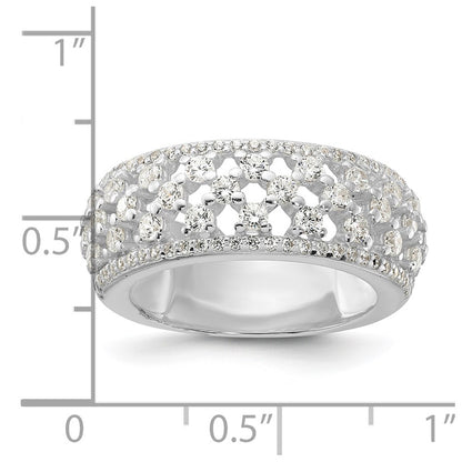 Sterling Silver Polished Cz Ring