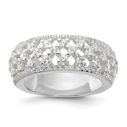 Sterling Silver Polished Cz Ring