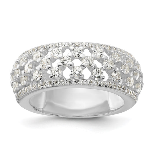 Sterling Silver Polished Cz Ring