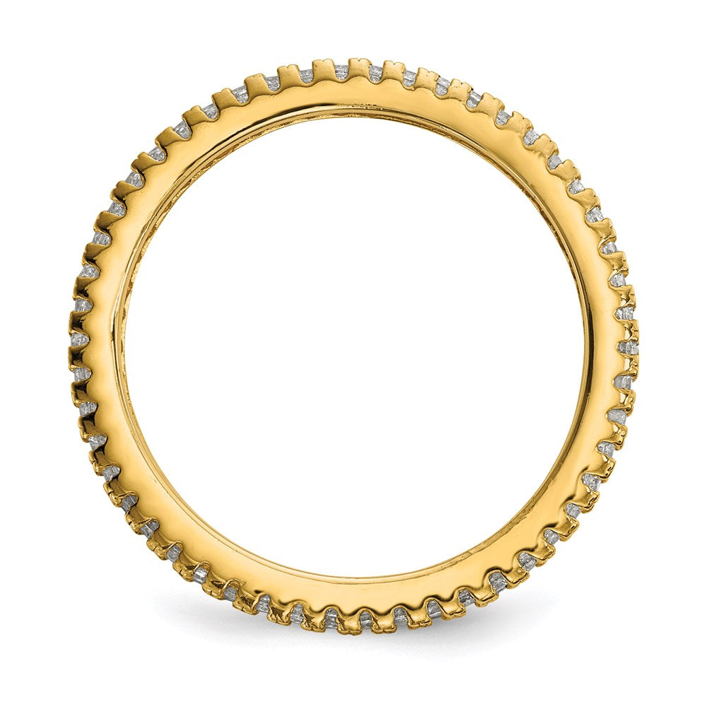 Sterling Silver White Yellow & Rose Tone Set Of 3 Cz Eternity Rings