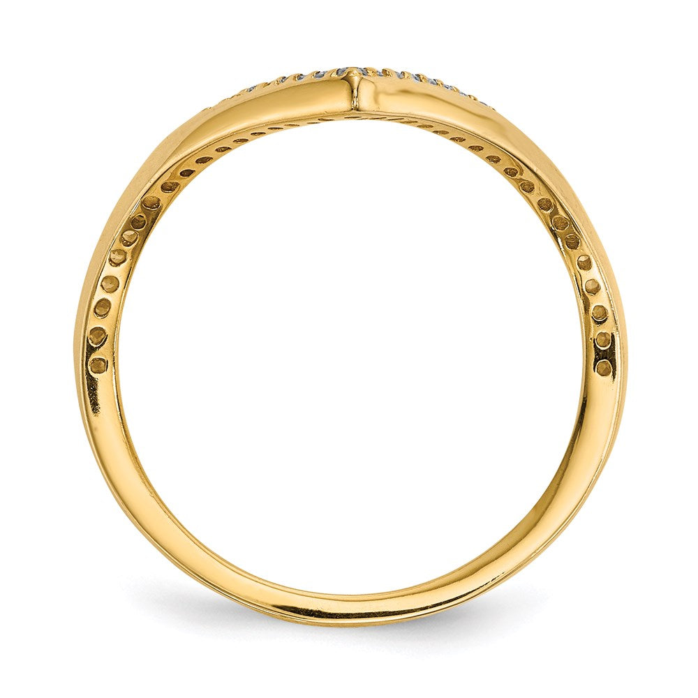 Sterling Silver Rhodium & Black Plate, Gold Rose Tone Cz 4 Ring Set