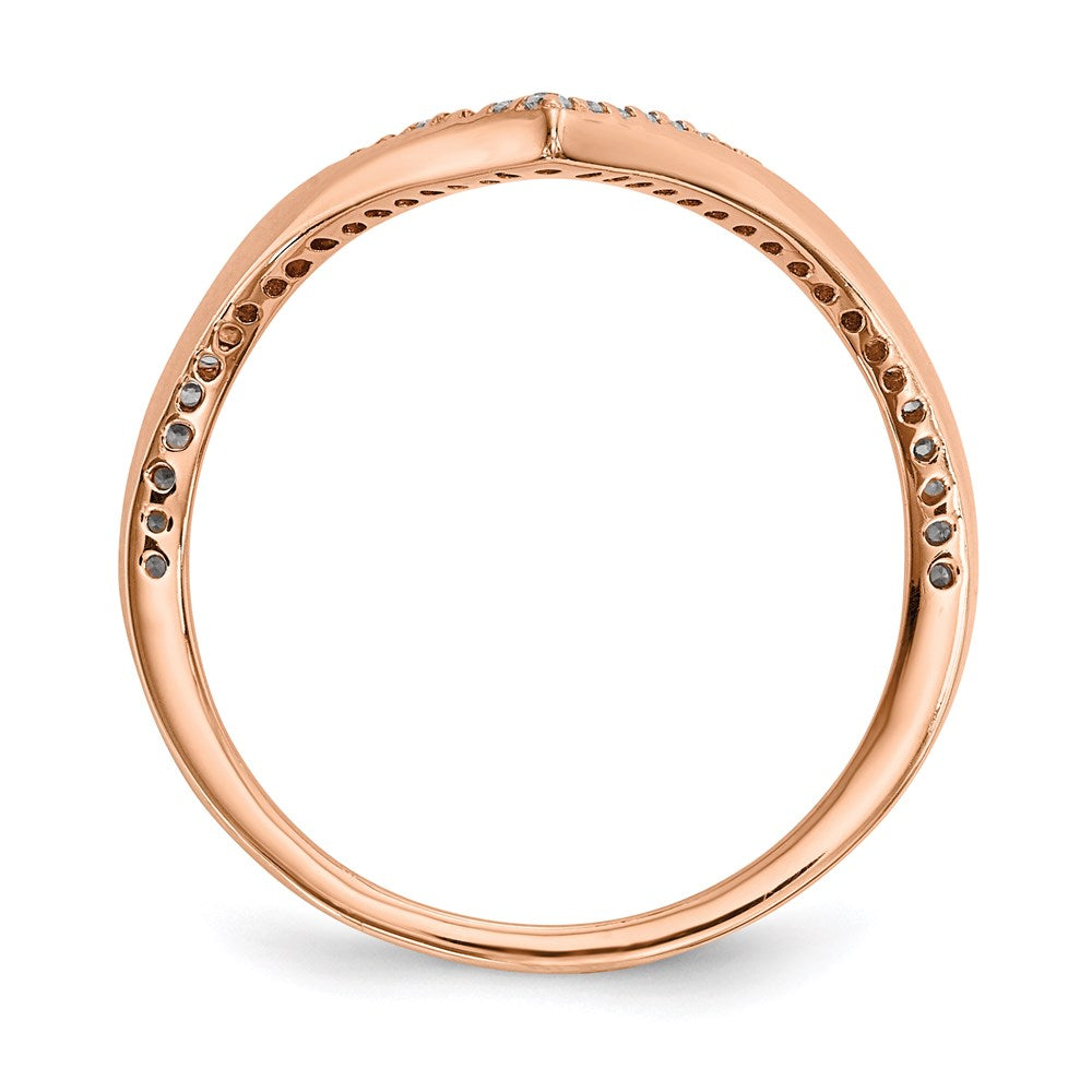 Sterling Silver Rhodium & Black Plate, Gold Rose Tone Cz 4 Ring Set