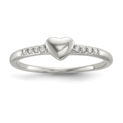 Sterling Silver Cz Heart Ring