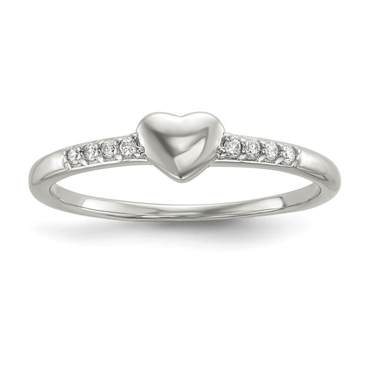 Sterling Silver Cz Heart Ring