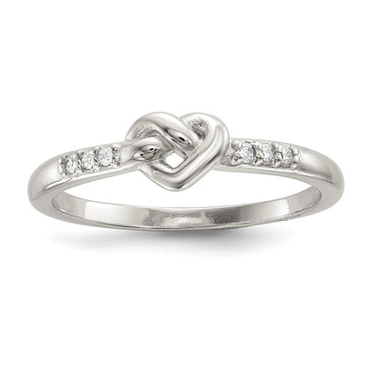 Sterling Silver Cz Heart Ring