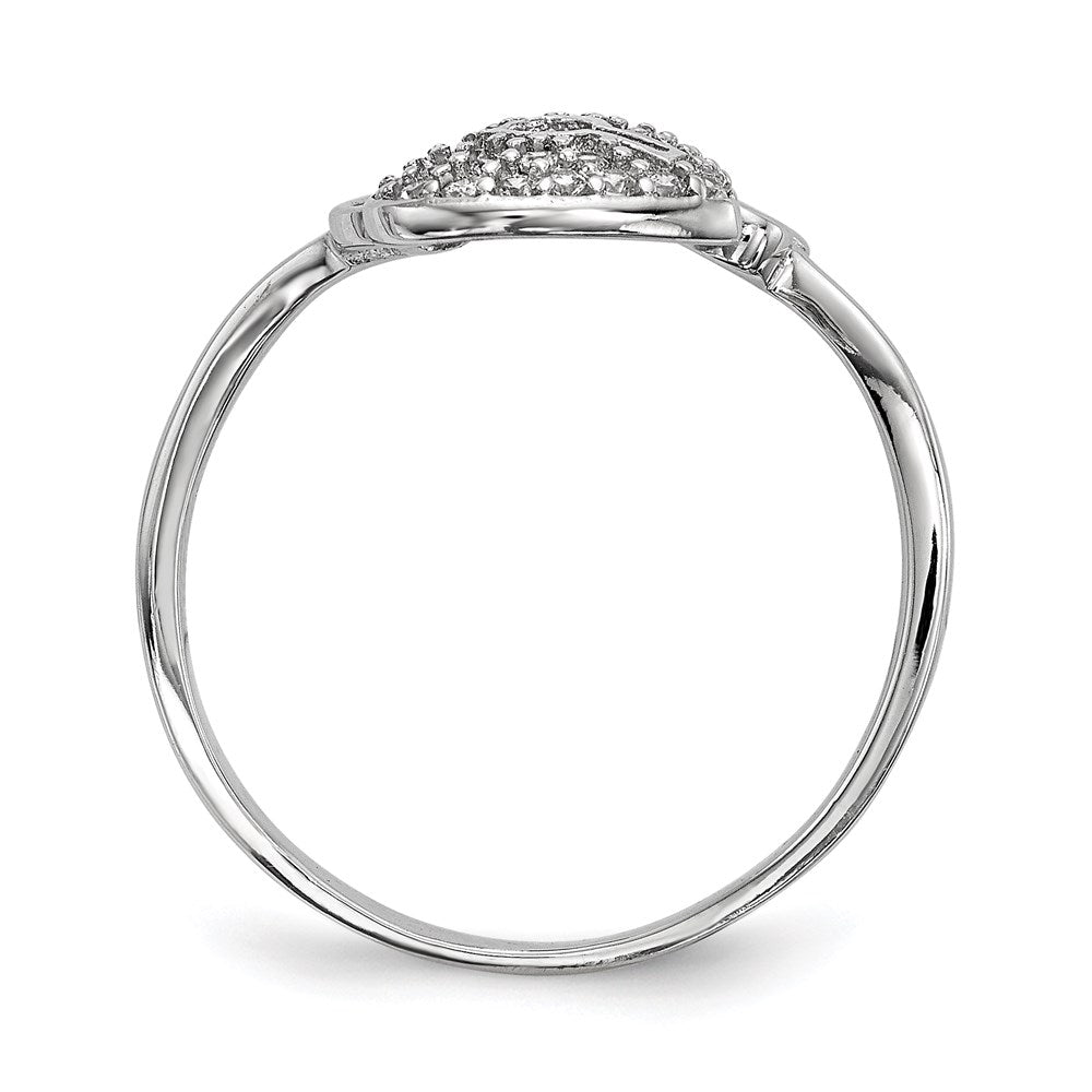 Sterling Silver Rhodium Plated Cz Heart Lock And Key Ring