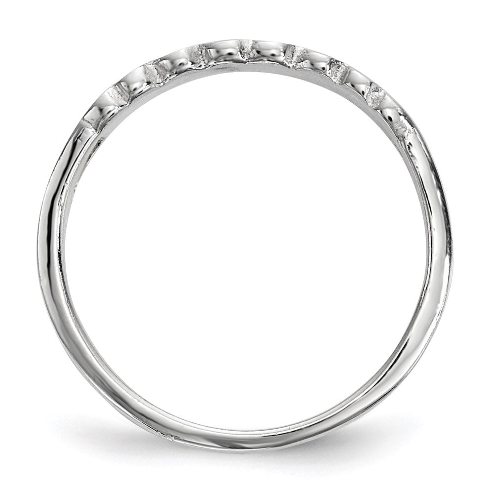 Sterling Silver Rhodium Plated Children'S Enameled Hearts Ring