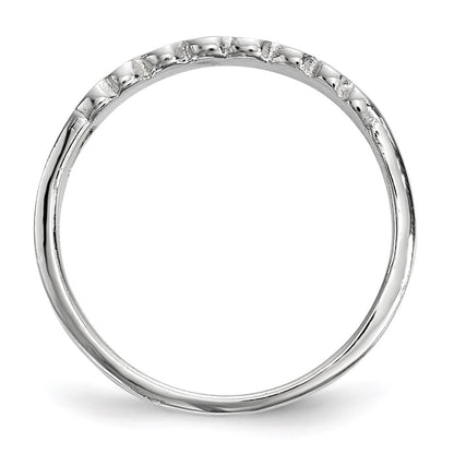 Sterling Silver Rhodium Plated Children'S Enameled Hearts Ring