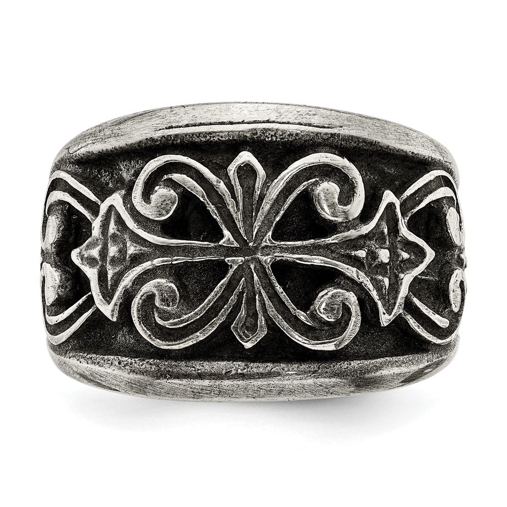 Sterling Silver Antiqued Scroll Design Ring