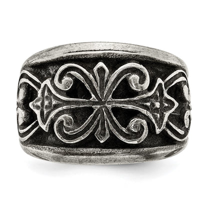 Sterling Silver Antiqued Scroll Design Ring