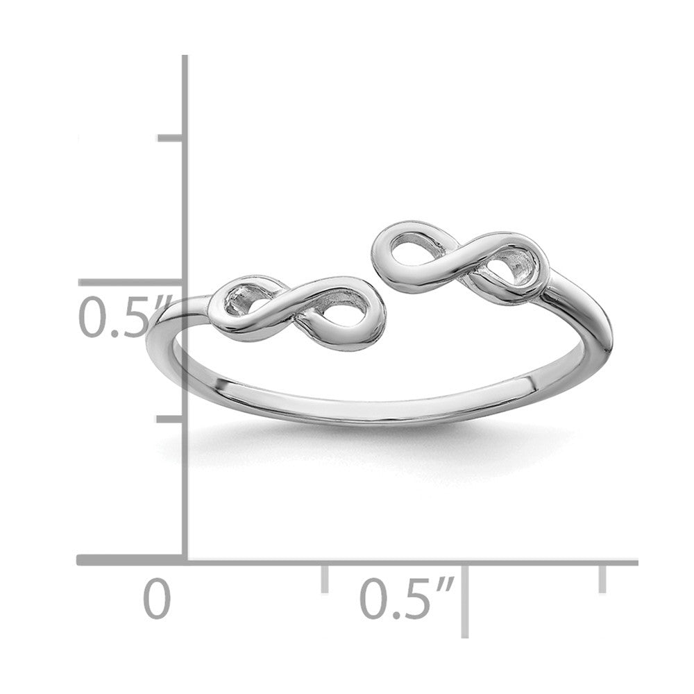 Sterling Silver Rhodium Plated Infinity Ring