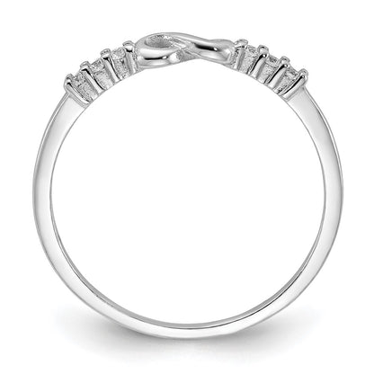 Sterling Silver Rhodium Plated Cz Infinity Ring