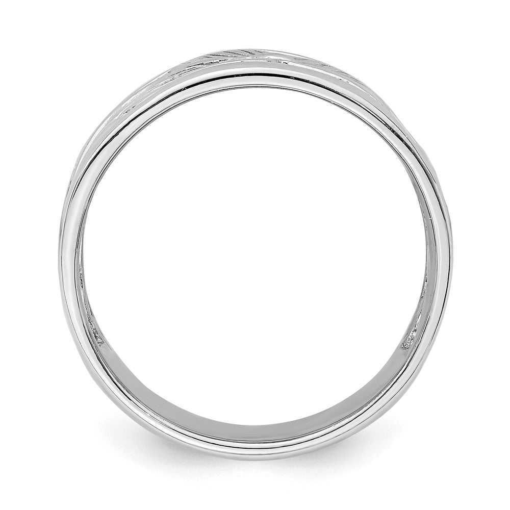 Sterling Silver Rhodium Plated Flower Ring