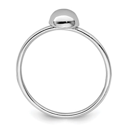 Sterling Silver Rhodium Plated Polished Bead Ring