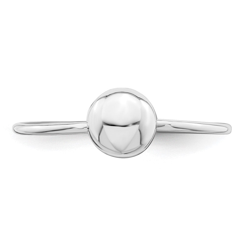 Sterling Silver Rhodium Plated Polished Bead Ring