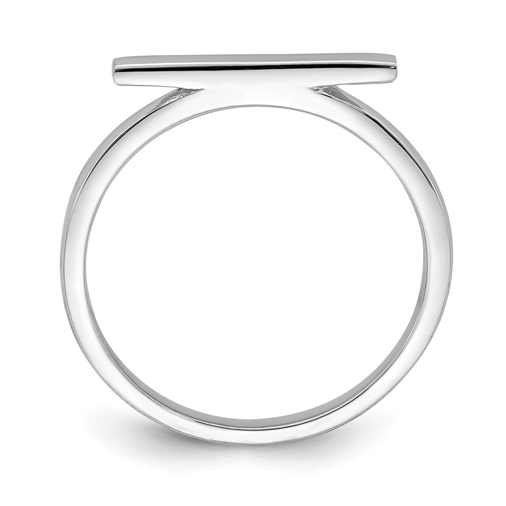 Sterling Silver Rhodium Plated Polished Bar Ring