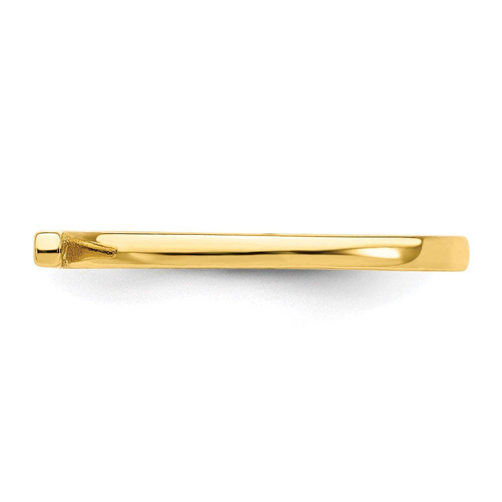 Sterling Silver Gold Tone Polished Bar Ring (Size 6 Only)