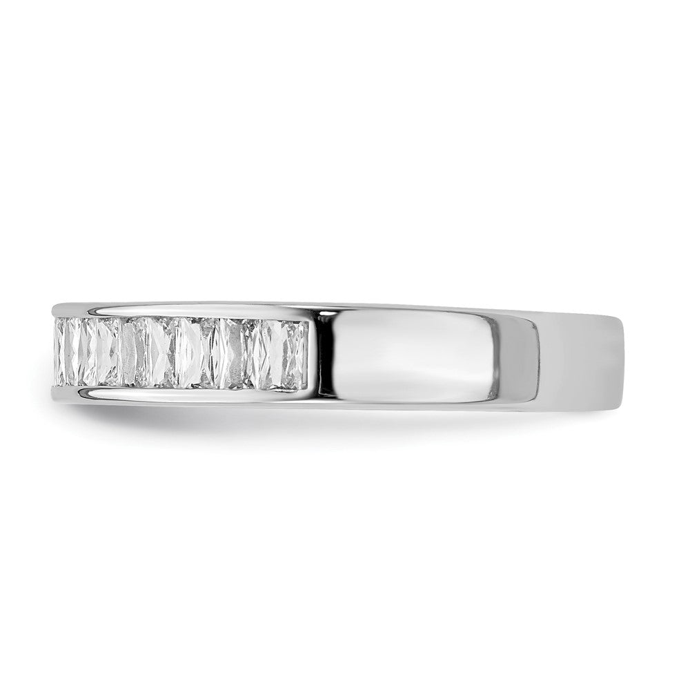 Sterling Silver Rhodium Plated Cz Ring