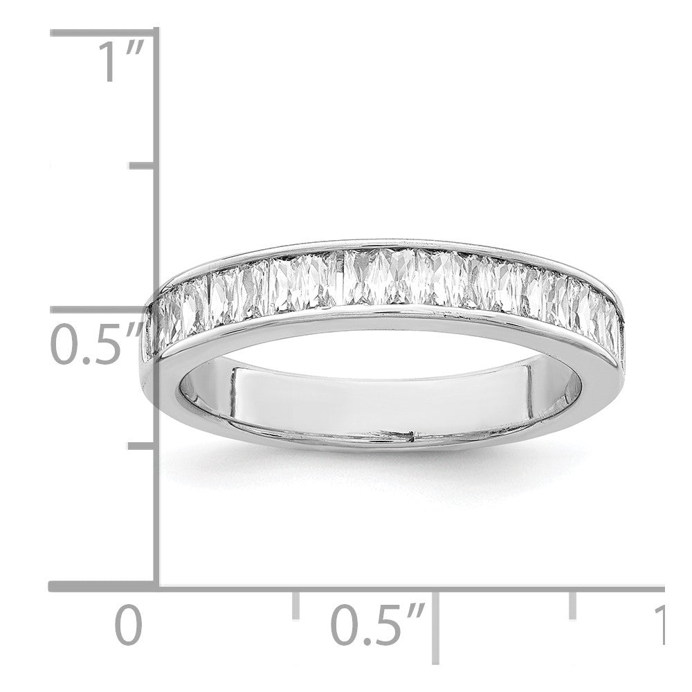 Sterling Silver Rhodium Plated Cz Ring