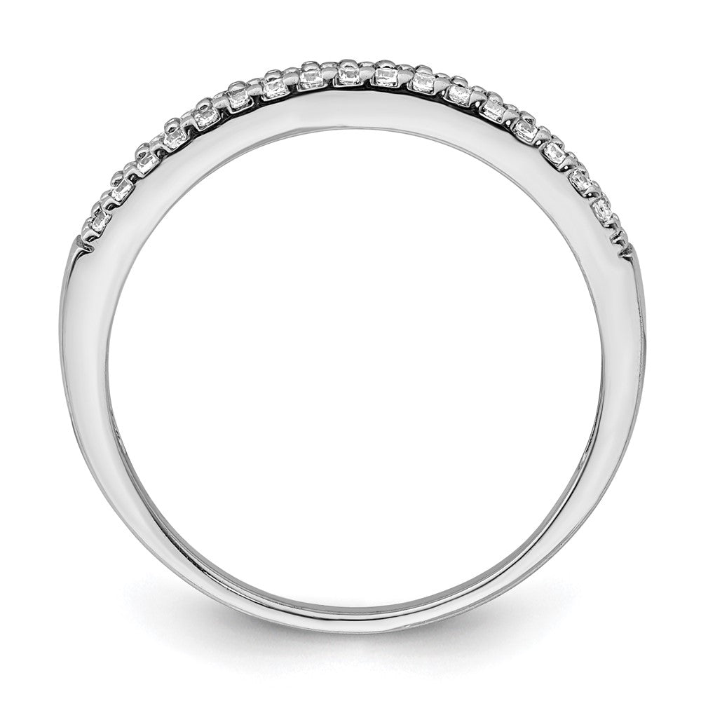 Sterling Silver Rhodium Plated Cz Ring