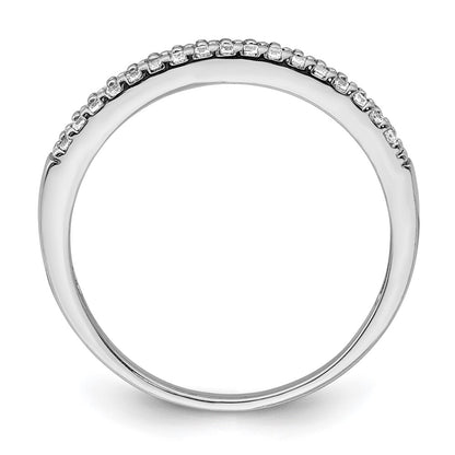 Sterling Silver Rhodium Plated Cz Ring