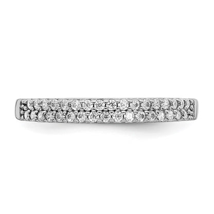 Sterling Silver Rhodium Plated Cz Ring