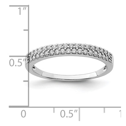 Sterling Silver Rhodium Plated Cz Ring