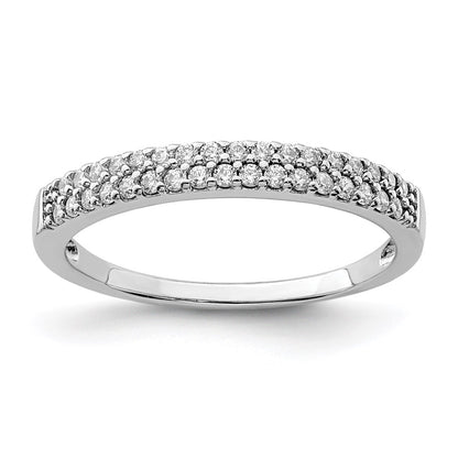 Sterling Silver Rhodium Plated Cz Ring