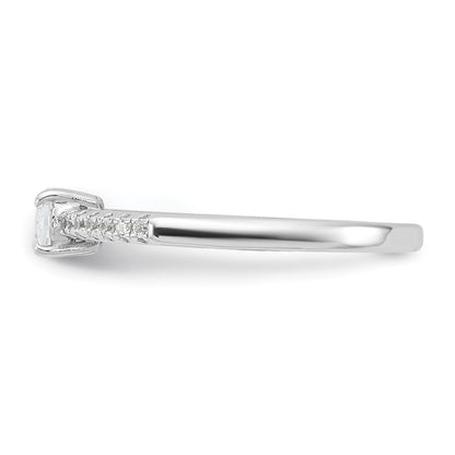 Sterling Silver Rhodium Plated Oval Cz Ring