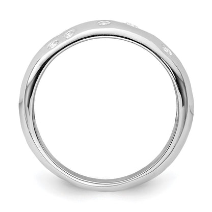 Sterling Silver Rhodium Plated Cz Ring