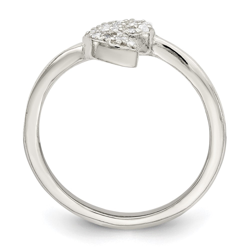 Sterling Silver Cz Leaf Wrap Ring