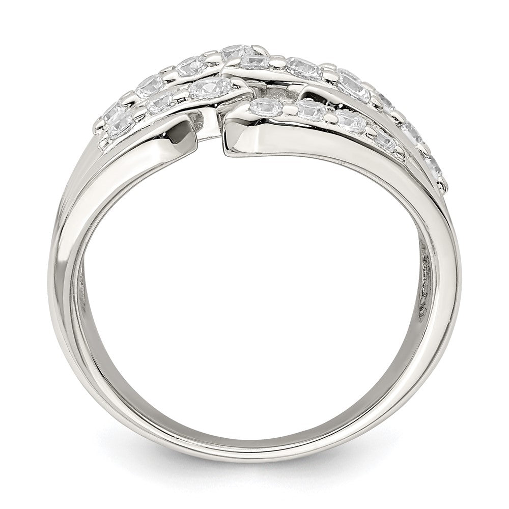 Sterling Silver Cz Fancy Band