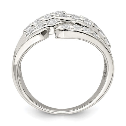 Sterling Silver Cz Fancy Band
