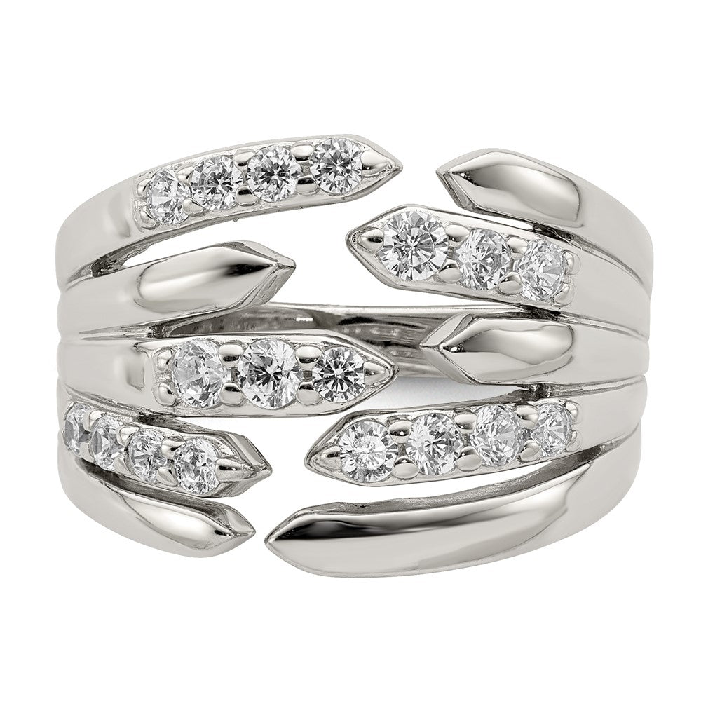 Sterling Silver Cz Fancy Band