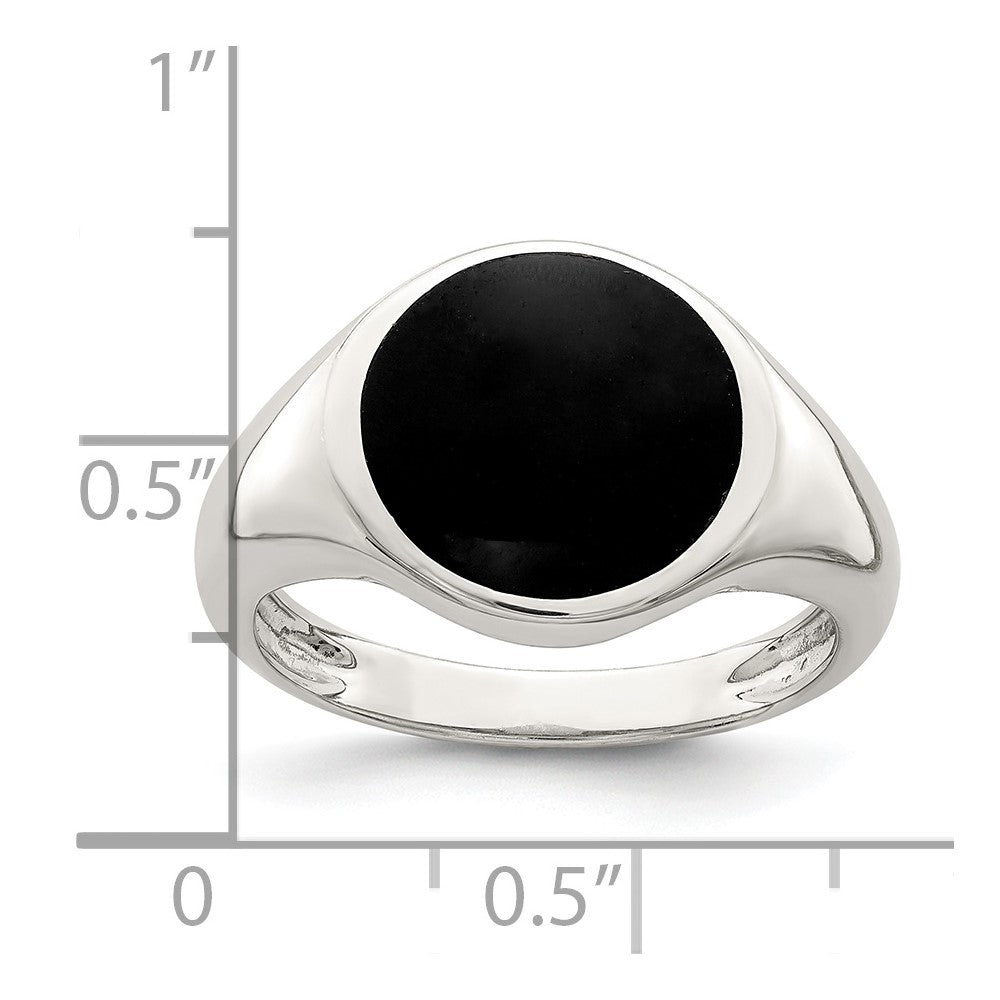 Sterling Silver Onyx Inlay Ring