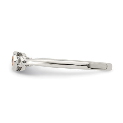 Sterling Silver Rhodium Plated Polished Citrine And White Topaz Ring