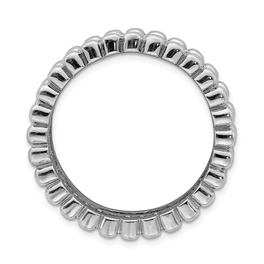 Sterling Silver Rhodium Plated Cz Ring